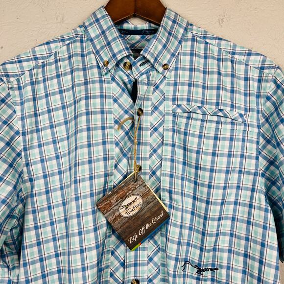 NEW! True Flies Bokeelia Tattersall Button Up Shirt - S - Picture 3 of 4